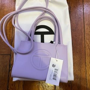 Telfar small lavender shopping bag